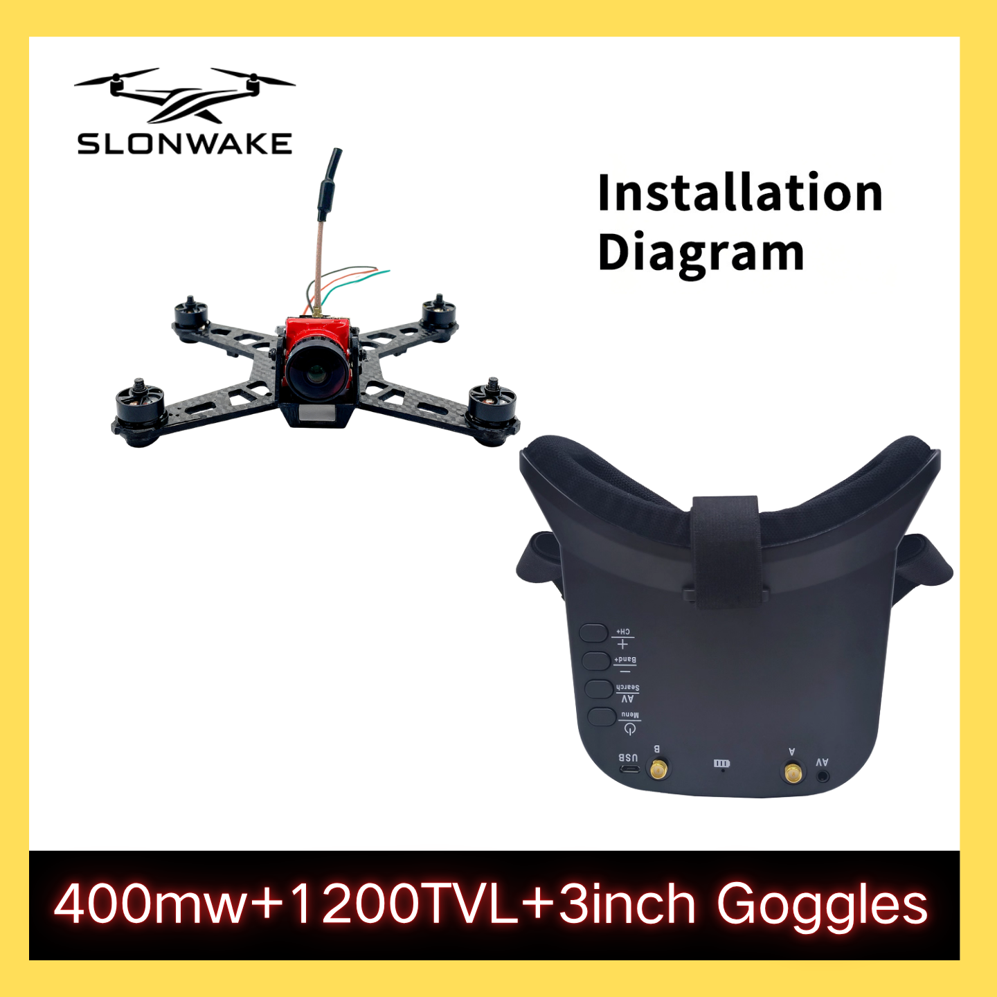 SLONWAKE 5.8G 48CH FPV 400mw V - Drone Racing Receiver review and price
